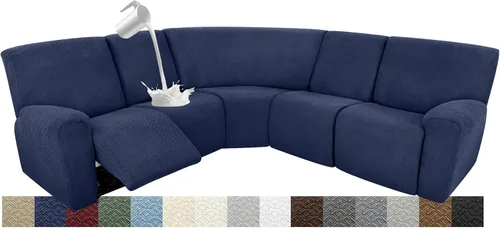 Vista 100 de Fundas para sofá modular reclinable, impermeable, en forma de L, lavable, para sofá reclinable en forma de L, súper elásticas, suaves, para esquinas