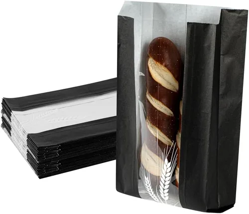 Vista 18 de Restaurantware Bag Tek - Bolsas de papel para pan de 4.5 x 2.5 x 8.5 pulgadas, 100 bolsas de papel de baguette a prueba de grasa, microperforadas