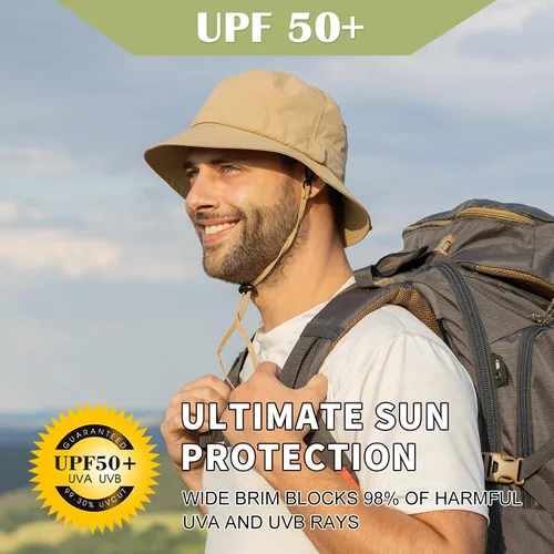 Vista 3 de XL XXL - Gorros de lluvia de gran tamaño para verano, impermeables, para golf, safari, protección UV, UPF 50+