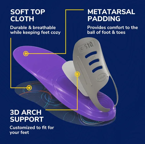 Vista 6 de Dr. Scholl's Custom FiT Comfort – Plantillas para fascitis plantar, plantillas ortopédicas con soporte de arco para hombres y mujeres, adecuadas
