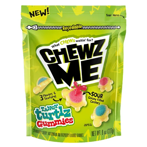 Vista 16 de ChewzMe Tangy Turtlz - Gomitas rellenas de gelatina con forma de tortuga envueltas individualmente en varios sabores, 8.46 onzas (paquete de 1)