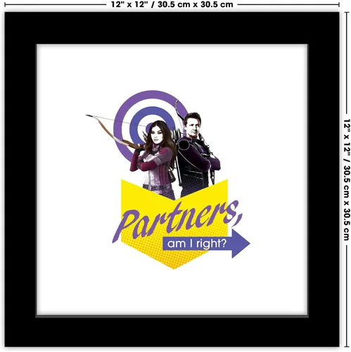 Vista 7 de Trends International Gallery Pops Marvel Hawkeye - Póster de pared de Partners Am I Right, 12 x 12 pulgadas, versión enmarcada en negro Versión