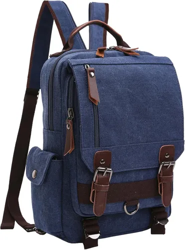 Vista 18 de Mygreen bolsa cruzada de lona, mochila de viaje Verde militar