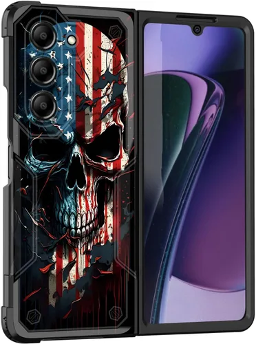 Vista 18 de Funda para Galaxy Z Fold 5 5G 2023, doble capa, protección contra caídas de grado militar de 10 pies, antideslizante, resistente a prueba de golpes