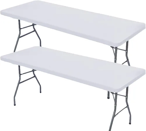 Vista 10 de Paquete de 2 manteles ajustables de elastano, manteles elásticos extraíbles negros para mesas rectangulares de 4 pies, mantel elástico lavable