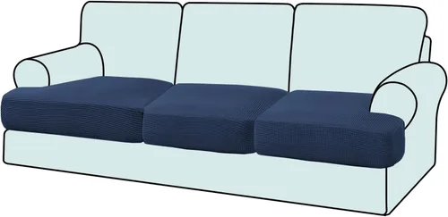 Vista 30 de Funda elástica para sillón con cojín en forma de T, funda de cojín individual para cojín de silla en forma de T, protector de tela jacquard gruesa