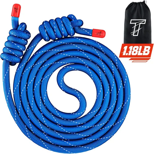 Vista 7 de Flow Rope Exercise Jump Rope For Fitness, Working Out, Flow with 9 Ft Adjustable Double Woven Workout Rope For Men, Women, Beginners' Training