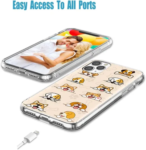 Vista 4 de Funda para iPhone 12, para iPhone 12 Pro, funda protectora completa a prueba de golpes, delgada, suave, TPU transparente, para niñas, mujeres