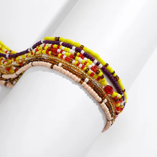 Vista 5 de Cadenas de cuerpo de cintura con cadena de perlas en capas