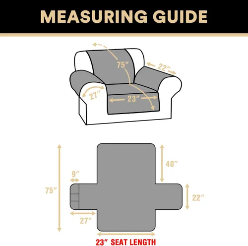 Vista 2 de PrinceDeco Funda para Silla y Sofá Impermeable Funda de Sillón Sofá Antideslizante Funda de Sofá Protector de Muebles con Correas Elásticas