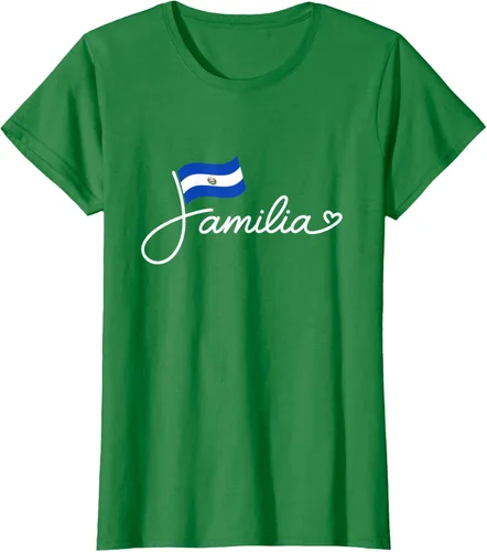 Vista 39 de El Salvador Familia - Camiseta con texto en inglés "La Familia de la Bandera Salvadoreña
