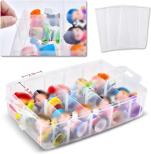 Vista 4 de Estuche Xuerdon compatible con figuras de coleccionista Fisher-Price Little People, organizador de almacenamiento de juguetes para Disney Frozen