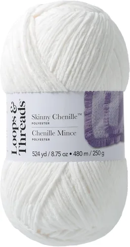 Vista 8 de Loops & Threads Hilo fino de chenilla - Hilo para tejer, ganchillo, tejer y manualidades - Azul, poliéster, 8.75 oz Azul Pájaro