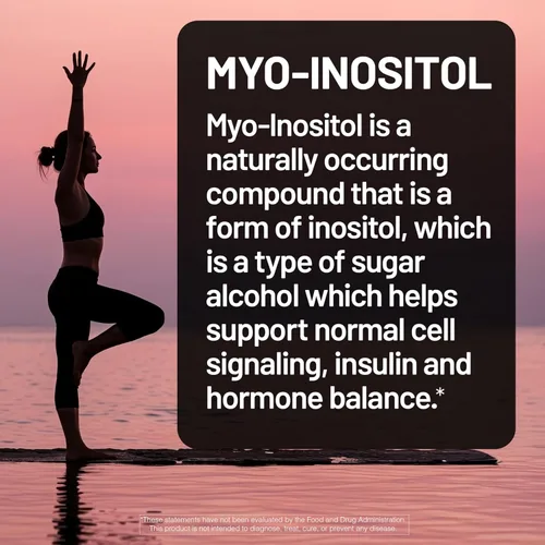 Vista 4 de NatureWise Suplemento de mio-inositol y D-quiro inositol para mujeres, proporción ideal de 40:1 [suministro de 30 días] + glicinato de magnesio 550