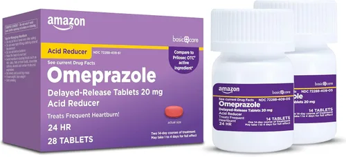 Vista 8 de Amazon Basic Care Omeprazol Comprimidos de liberación retardada de 20 mg, reductor de ácido, 14 unidades (el embalaje puede variar)