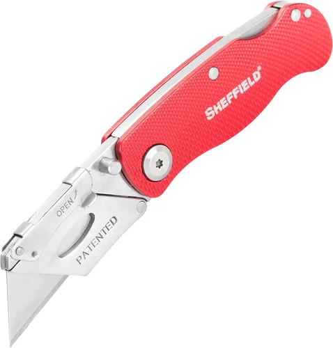 Vista 10 de Sheffield 12514 Cuchillo Utilitario Plegable Paquete de 3, Rellenos para Calcetines, Regalos para Hombres, Regalos para Papá, Hojas de Cuchillo