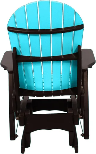 Vista 3 de Silla mecedora Aruba Adirondack de 2 pies, fabricada en Amish, madera de polietileno para exteriores, accesorios de acero inoxidable, fabricada