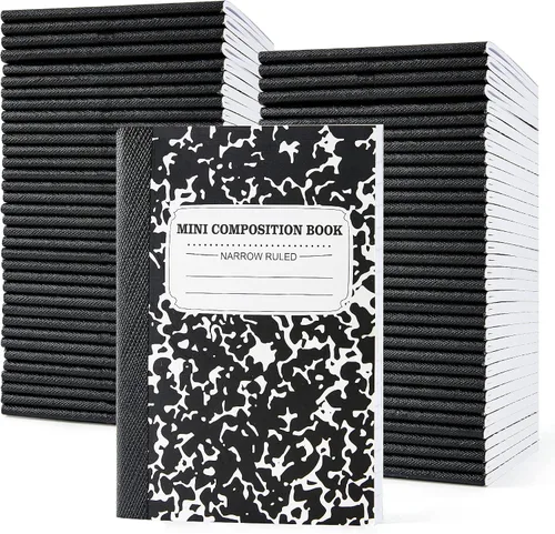 Vista 8 de feela Paquete de 70 mini cuadernos de composición a granel, lindo bloc de notas de composición de bolsillo, cuadernos pequeños para estudiantes
