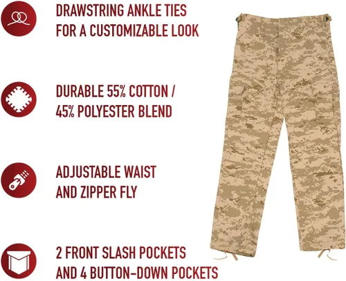 Vista 8 de Rothco Kids Bdu Pantalones – Acu Digital Camo