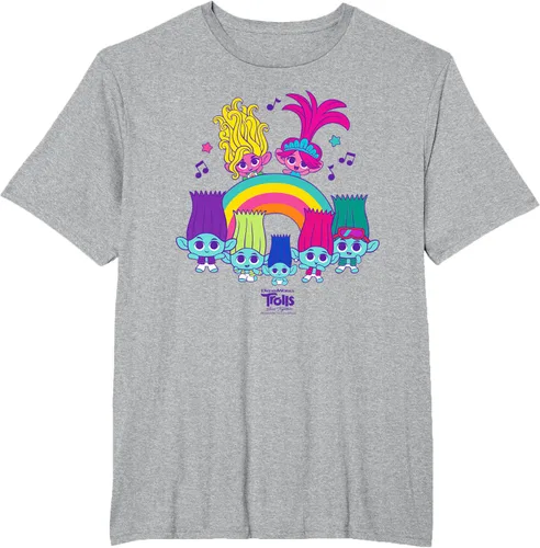 Vista 28 de Camiseta DreamWorks Trolls Band Together BroZone Poppy Viva Rainbow Negro