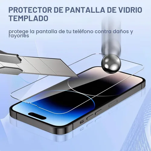 Vista 6 de Maxdara [6 en 1] Protector de Pantalla para iPhone 14 Pro (6.1 pulgadas), Paquete de 2 Protectores de Pantalla Trasera para iPhone 14 Pro
