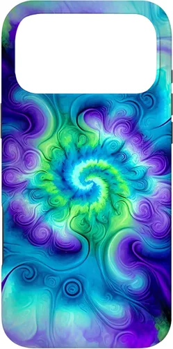 Vista 22 de Tie Dye Colorido Azul Cian Púrpura Verde Diseño Caso para iPhone 17