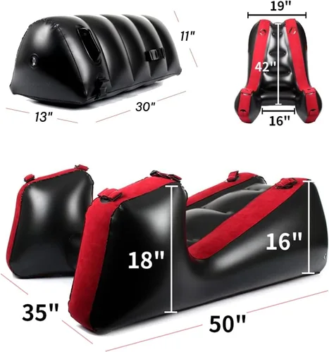 Vista 2 de Sofá cama inflable con cojín de almohada, sillón portátil, relajación