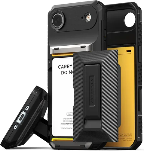 Vista 13 de VRS DESIGN Damda Glide - Funda híbrida para iPhone 13 Pro, ranura para tarjetas con soporte, funda funcional resistente compatible con iPhone 13 Pro