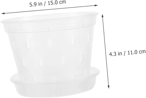Vista 2 de Macetas transpirables para orquídeas, paquete de 2 recipientes de plástico para plantas, control de raíces para orquídeas, macetas decorativas