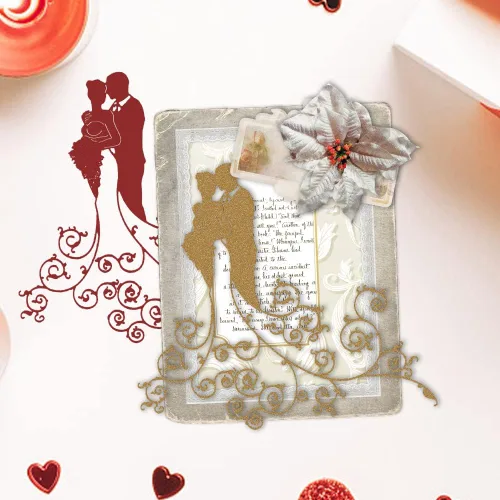 Vista 5 de ALIBBON Troqueles para el día de San Valentín para hacer tarjetas y álbumes de recortes, troqueles de corte de vestido de novia, moldes de plantilla