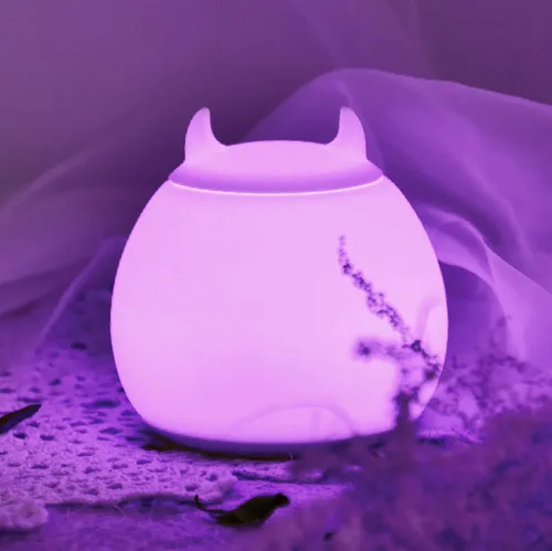 Vista 8 de Luz nocturna LED de silicona portátil de dibujos animados para niños, recargable por USB, luz blanca cálida/cálida, luz cambiable, bonita lámpara