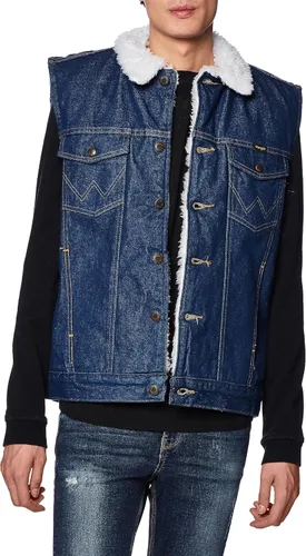 Vista 4 de Wrangler Chaleco de mezclilla con forro Sherpa para hombre