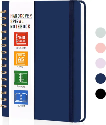 Vista 16 de LABUK Cuaderno de espiral de 8.5 x 11 pulgadas, cuadernos A4 de tapa dura para mujer, 55 hojas y 110 páginas, diario grande para el trabajo