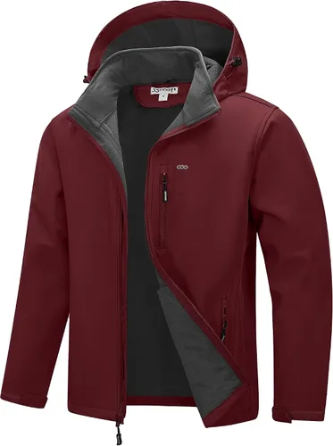 Vista 13 de 33,000ft Chaqueta Softshell para hombre con capucha, forro polar, ligera, impermeable, para senderismo