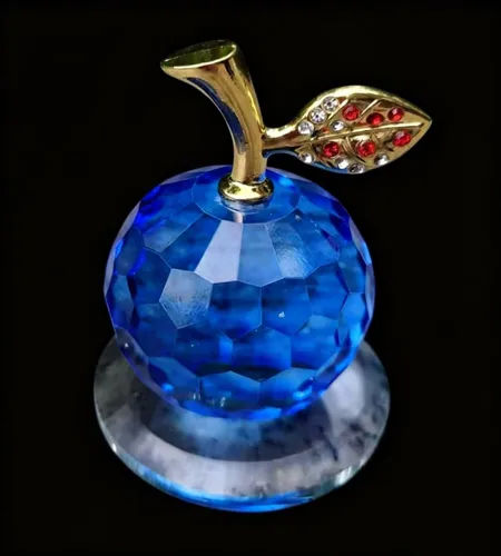 Vista 5 de LOTOWELZON Figura base de 1.969 in/1.97 pulgadas, figura de manzana de cristal, decoración del hogar, adorno de pisapapeles de cristal K9