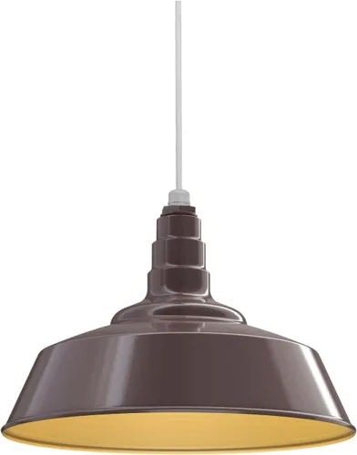 Vista 83 de Steel Lighting Co. Manhattan Warehouse Light Colgante montado en el techo Cúpula de 20 pulgadas vástago de 12 pulgadas Luz de granero