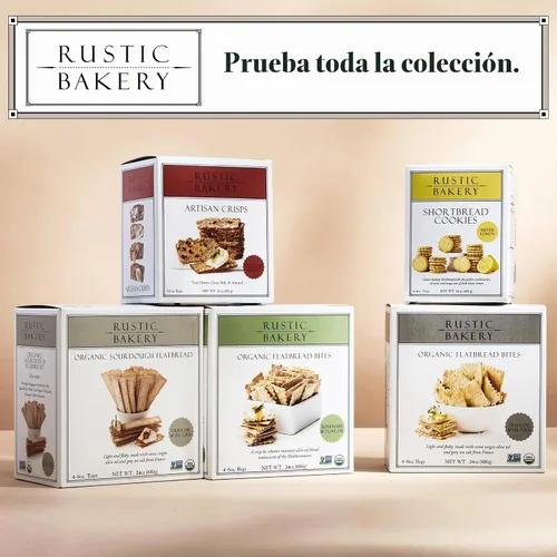 Vista 6 de Rustic Bakery Artisan Crisps - Cereza agria, punta de cacao y almendra, galletas artesanales para plato de queso o aperitivos, galletas ligeramente