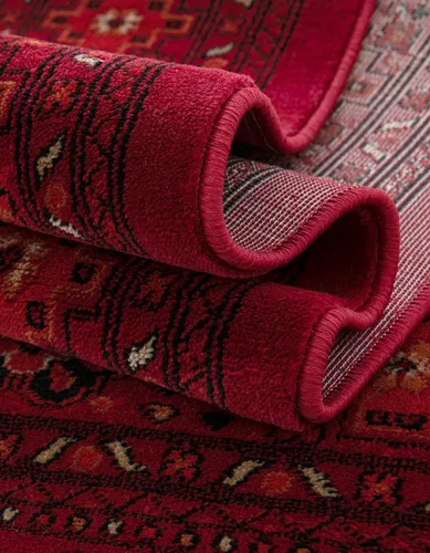 Vista 4 de Unique Loom Tekke Collection - Alfombra Khabour (3 pies 1 pulgada, redonda, rojo/negro)