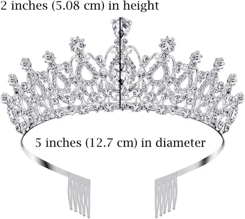 Vista 5 de COCIDE Tiara y corona para mujer con diamantes de imitación, para fiesta de cumpleaños, tiaras de princesa para niñas, accesorios para el cabello