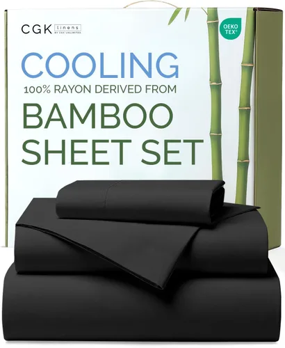 Vista 15 de Sábanas de bambú 100% rayón derivado de bambú, tamaño individual, sábanas refrescantes para individuales. Ropa de cama ultra suave, transpirable