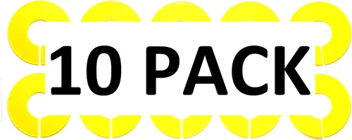 Vista 2 de Divisores de tamaño de estante en blanco redondos de plástico amarillo - Paquete múltiple (10)