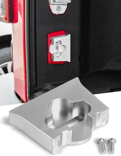 Vista 8 de Savadicar TL01 Limitador de puerta trasera, pestillo de puerta trasera del maletero de aleación de aluminio, tapón de puerta trasera para Jeep Negro