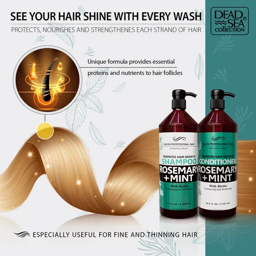 Vista 10 de Set de champú y acondicionador Dead Sea Collection con aceite de argán – Productos hidratantes y suavizantes para el cabello con minerales del Mar