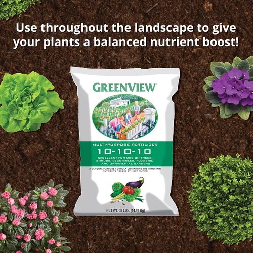 Vista 3 de GreenView Fertilizante multiusos, bolsa de 33 libras - NPK 10-10-10