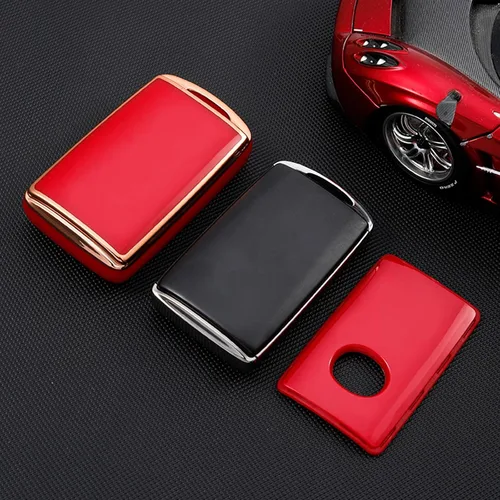 Vista 3 de OLLEN Funda para llavero de TPU suave para 2019-2025, compatible con Mazda 3 Hatchback, CX-30, CX-5, CX-9, CX-12, CX-50, MX-5, compatible con Miata