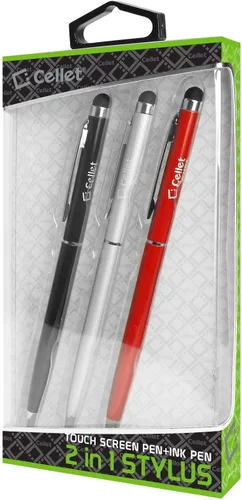 Vista 6 de PRO - Lápiz óptico para Samsung Galaxy Note II (celular estadounidense), gris titanio con tinta, alta precisión, extra sensible, forma compacta