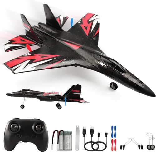 Vista 14 de Avión RC, avión RC F22 listo para volar, avión de control remoto de 2.4 GHz, avión de control remoto de 2 canales, juguete de aviones RC para niños
