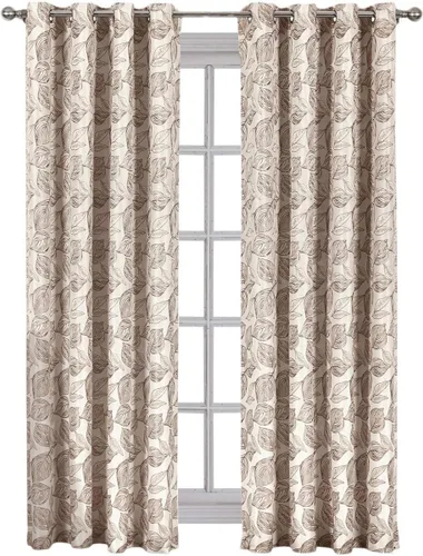 Vista 6 de Royal Hotel Bedding Catalina - Panel de cortina jacquard con ojales superiores, juego de 2 paneles, 108 x 63 pulgadas, par