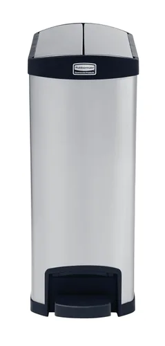 Vista 2 de Contenedor Rubbermaid Commercial Slim Jim, de acero inoxidable, Negro (Black Trim), 1