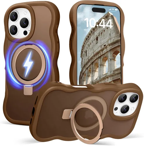Vista 106 de Magsafe - Funda magnética para iPhone 12 Pro Max, compatible con Magsafe con marco ondulado, translúcido, mate, parte trasera dura, de silicona, a